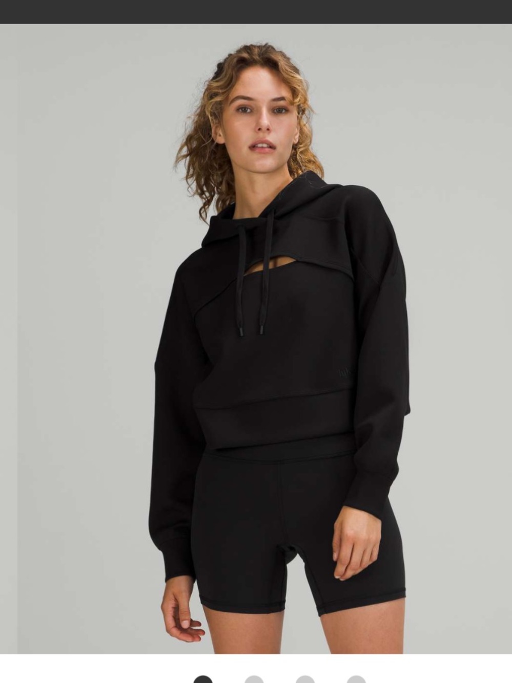 Lululemon Get Centred Crop Hoodie Black Size 8 Cutout Modal Cropped Sweatshirt